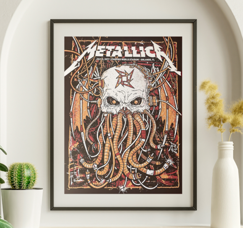 Metallica - Camping World Stadium Orlando FL, July 5, 2017 - Live Concert Poster Wall Art Poster Print - 158003