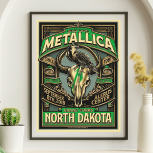Metallica - Alerus Center Grand Forks ND, September 8, 2018 - Live Concert Poster Wall Art Poster Print - 158004