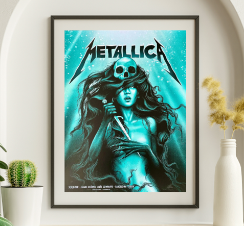 Metallica - Estadi Olympic Louis Companys Barcelona Spain, May 5, 2019 - Live Concert Poster Wall Art Poster Print - 158006