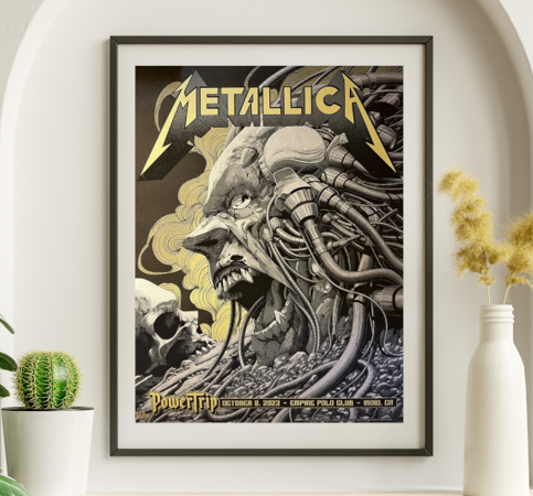 Metallica - Empire Polo Club Indio CA, October 8, 2023 GOLD VARIANT - Live Concert Poster Wall Art Poster Print - 158012