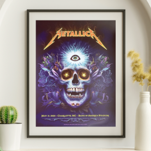 Metallica - Bank of America Stadium Charlotte NC, May 31, 2025 - Live Concert Poster Wall Art Print - 158016