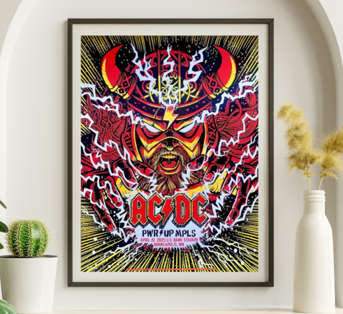 AC/DC - Bank Stadium Minneapolis MN, April 10, 2025 - Live Concert Poster Wall Art Print - 104001