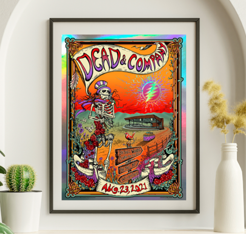 Dead and Company - Bethel Woods Center Bethel Woods NY August 23 2021 NOT FOIL - Live Concert Poster Wall Art Print - 131043