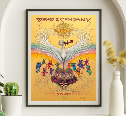 Dead and Company - Sphere Las Vegas NV May 26 2024 YELLOW VARIANT - Live Concert Poster Wall Art Print - 131091