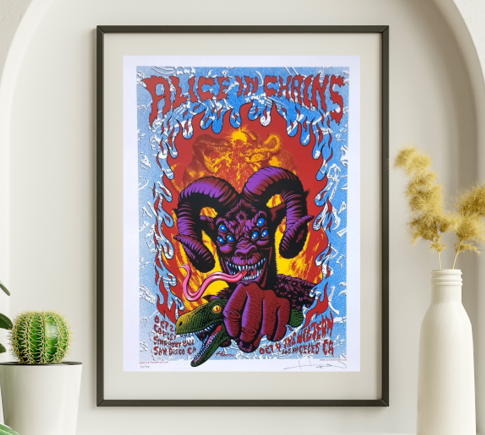 Alice in Chains - Symphony Hall San Diego CA, October 2, 2016 GREEN VARIANT - Live Concert Poster Wall Art Print - 219001