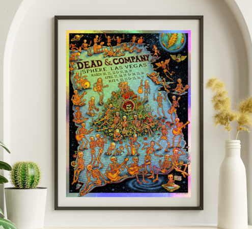 Dead and Company - Sphere Las Vegas March 20 2025 Run NOT FOIL - Live Concert Poster Wall Art Print - 131050