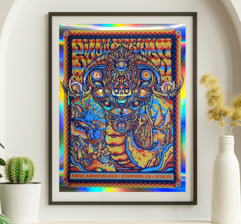 Billy Strings - Frost Amphitheater Palo Alto CA September 30 2022 FOIL - Live Concert Poster Wall Art Print - 112022