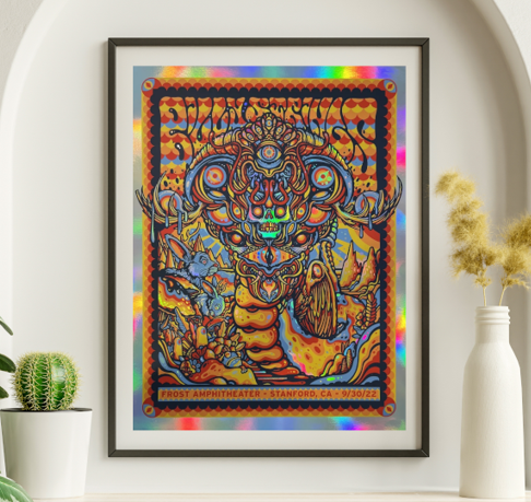 Billy Strings - Frost Amphitheater Palo Alto CA September 30 2022 FOIL 2 - Live Concert Poster Wall Art Print - 112025
