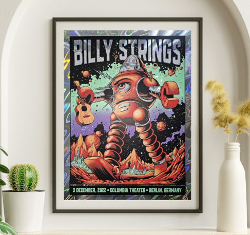 Billy Strings - Columbia Theater Berlin Germany December 3 2022 FOIL - Live Concert Poster Wall Art Print - 112017