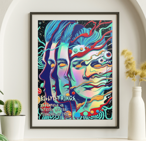Billy Strings - 1st Bank Center Broomfield CO February 2 2023 COLOR VARIANT - Live Concert Poster Wall Art Print - 112046