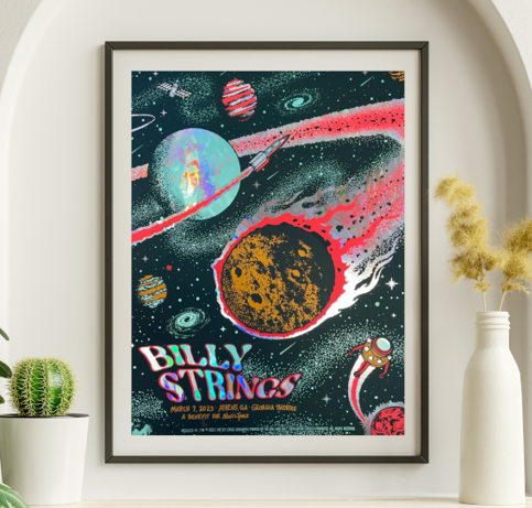 Billy Strings - Georgia Theater Athens GA March 7 2023 FOIL - Live Concert Poster Wall Art Print - 112053