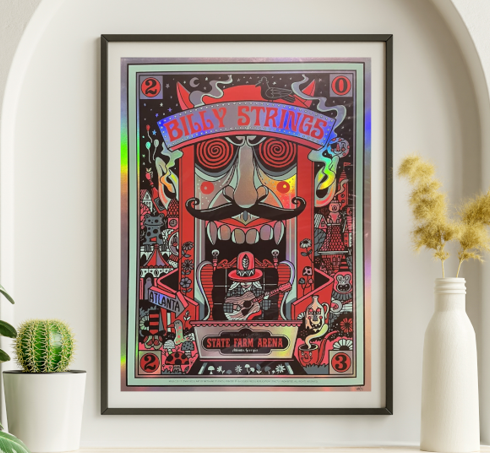Billy Strings - State Farm Arena Atlanta GA March 10 2023 FOIL - Live Concert Poster Wall Art Print - 112076