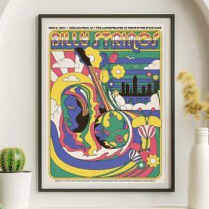 Billy Strings - TCU Amphitheater Indianapolis IN June 11 2023 - Live Concert Poster Wall Art Print - 112108