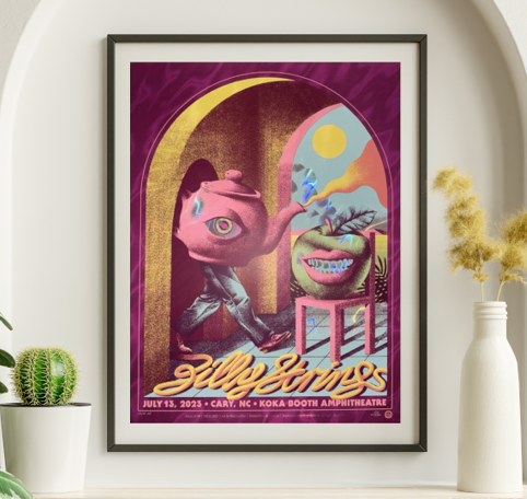 Billy Strings - Koka Booth Amphitheater Cary NC July 13 2023 - Live Concert Poster Wall Art Print - 112016