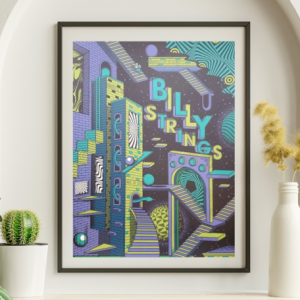 Billy Strings - Knoxville Civic Coliseum Knoxville TN August 24 2023 - Live Concert Poster Wall Art Print - 112119