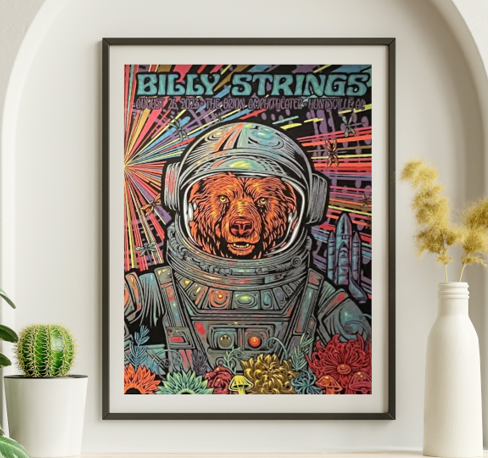 Billy Strings - Orion Amphitheater Huntsville AL August 26 2023 - Live Concert Poster Wall Art Print - 112033