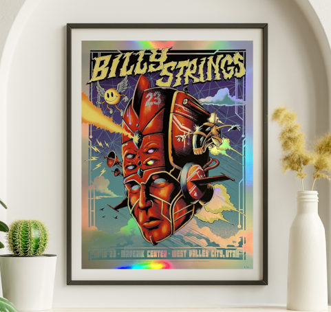 Billy Strings - Maverick Center West Valley City UT October 10 2023 FOIL - Live Concert Poster Wall Art Print - 112051