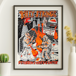 Billy Strings - Peterson Events Center Pittsburgh PA December 12 2023 ORANGE VARIANT - Live Concert Poster Wall Art Print - 112084