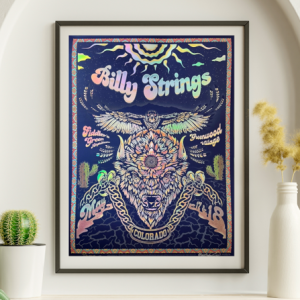Billy Strings - Fiddlers Green Greenwood Village CO May 17 2024 FOIL - Live Concert Poster Wall Art Print - 112109