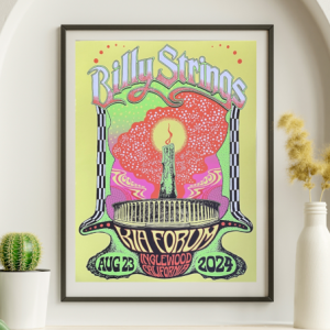 Billy Strings - Inglewood Forum Los Angeles CA August 23 2024 - Live Concert Poster Wall Art Print - 112121
