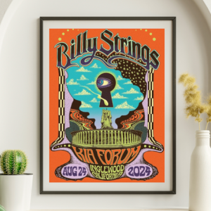 Billy Strings - Inglewood Forum Los Angeles CA August 24 2024 - Live Concert Poster Wall Art Print - 112120