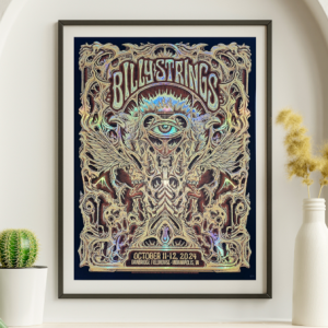 Billy Strings - Gainbridge Fieldhouse Indianapolis IN October 11 2024 FOIL 1 - Live Concert Poster Wall Art Print - 112023