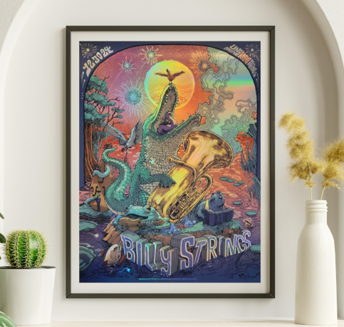 Billy Strings - Uno Arena NOLA LA December 30 2024 FOIL - Live Concert Poster Wall Art Print - 112030