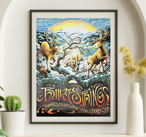 Billy Strings - Ball Center Denver CO January 24 2025 - Live Concert Poster Wall Art Print - 112027