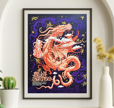 Billy Strings - State Farm Arena Atlanta GA February 21 2025 - Live Concert Poster Wall Art Print - 112110