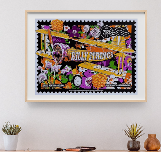 Billy Strings - Koka Booth Amphitheater Cary NC April 17 2025 - Live Concert Poster Wall Art Print - 112116