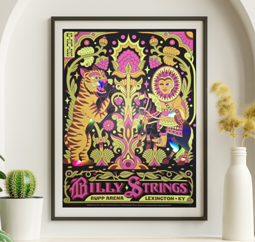 Billy Strings - Rupp Arena Lexington KY June 20 2025 FOIL - Live Concert Poster Wall Art Print - 112063