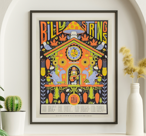 Billy Strings - Fall Tour 2023 - Live Concert Poster Wall Art Print - 112079