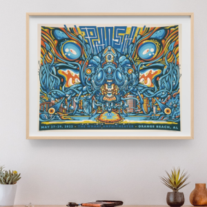 Phish - Wharf Amphitheater Orange Beach AL May 27 2022 BLUE VARIANT - Live Concert Poster Wall Art Print - 172057