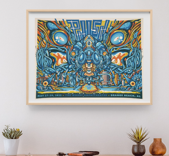 Phish - Wharf Amphitheater Orange Beach AL May 27 2022 BLUE VARIANT - Live Concert Poster Wall Art Print - 172057