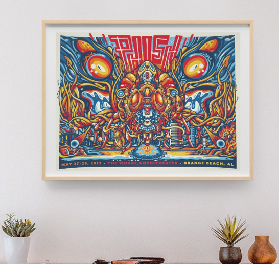 Phish - Wharf Amphitheater Orange Beach AL May 27 2022 RED VARIANT - Live Concert Poster Wall Art Print - 172056