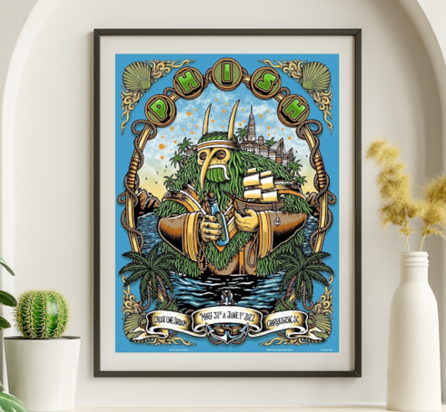 Phish - Credit One Stadium Charleston SC May 31 2022 BLUE VARIANT - Live Concert Poster Wall Art Print - 172032