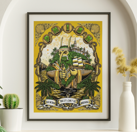 Phish - Credit One Stadium Charleston SC May 31 2022 GOLD VARIANT - Live Concert Poster Wall Art Print - 172031