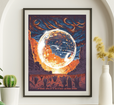 Phish - Sphere Las Vegas NV April 18 2024 - Live Concert Poster Wall Art Print - 172008