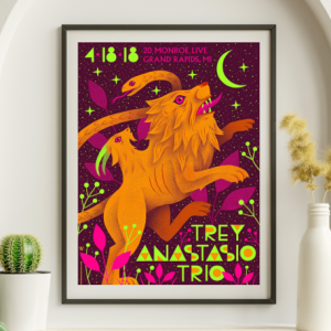 Trey Anastasio - 20 Monroe Live Grand Rapids MI April 18 2018 - Live Concert Poster Wall Art Print - 200026