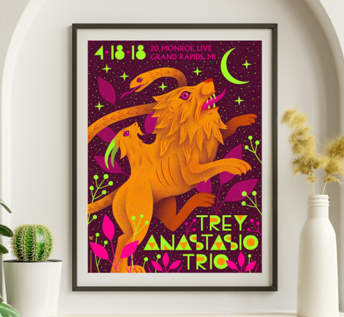 Trey Anastasio - 20 Monroe Live Grand Rapids MI April 18 2018 - Live Concert Poster Wall Art Print - 200026