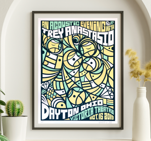 Trey Anastasio - Victoria Theater Dayton OH October 16 2019 - Live Concert Poster Wall Art Print - 200037