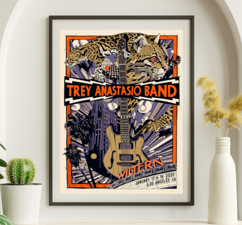 Trey Anastasio - Wiltern Theater Los Angeles CA January 17 2020 - Live Concert Poster Wall Art Print - 200055