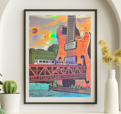 Trey Anastasio - Chicago Theater Chicago IL October 28 2022 FOIL - Live Concert Poster Wall Art Print - 200011