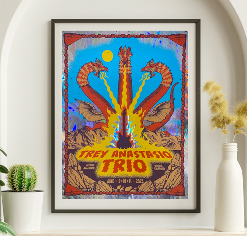 Trey Anastasio - Mission Ballroom Denver CO June 9 2023 FOIL 2 - Live Concert Poster Wall Art Print - 200064