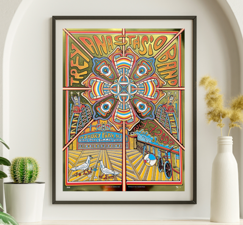 Trey Anastasio - Stone Pony Stage Asbury Park NJ July 7 2023 FOIL - Live Concert Poster Wall Art Print - 200032