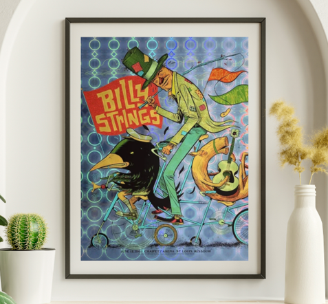Billy Strings - Chaifetz Arena St Louis MO, June 13, 2025 - Live Concert Poster Wall Art Print - FOIL - 112010