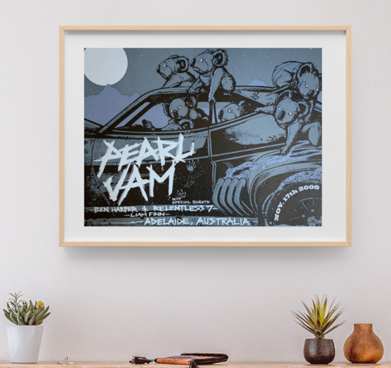 Pearl Jam - Adelaide Australia November 17 2009 - Live Concert Poster Wall Art Print - 170011