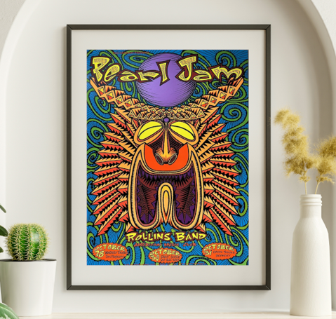 Pearl Jam - Warfield SF CA October 28 1993 - Live Concert Poster Wall Art Print - 170033