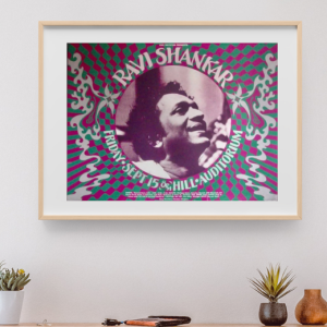 Ravi Shankar - Hill Auditorium Ann Arbor MI September 15 1972 - Live Concert Poster Wall Art Print - 180002