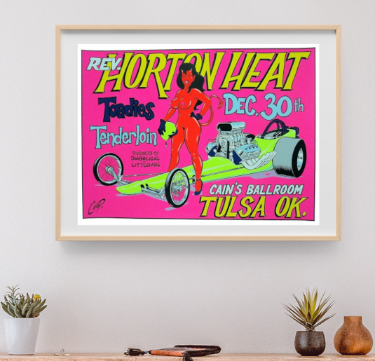 Rev Horton Heat - Cains Ballroom Tulsa OK December 30 1994 - Live Concert Poster Wall Art Print - 241001